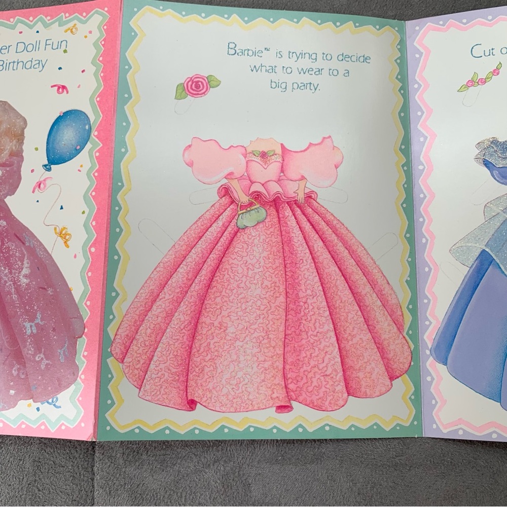 Vintage Barbie Paper Doll Birthday Card Cutout Outfits 1991 by Gibson Cards - Picture 4 of 11